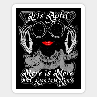 More is More and Less is a Bore - Iris Apfel, fashion, diamonds, red lips Sticker Magnet